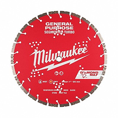 MILWAUKEE 49939016 Diamond Saw Blade Diam 16 Arbor 1