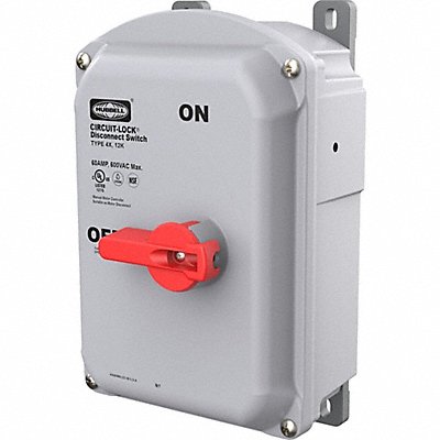 HUBBELL WIRING DEVICE-KELLEMS HBLDS100 Disconnect Switch 3PST 100A 6 D