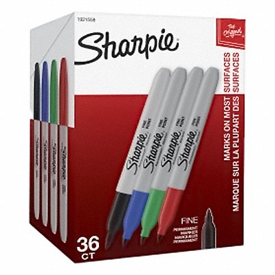 SHARPIE 1921559 Permanent Marker Assorted Capped PK36