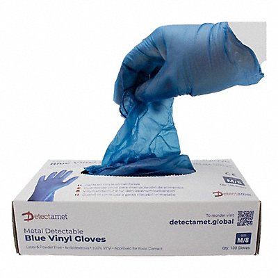 DETECTAMET INC. 450A65S090X31 Disposable Gloves Vinyl Blue M PK100