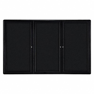 GHENT OVK5F95 Enclosed Bulletin Board Tack Blk