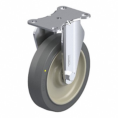 GRAINGER P12RPRP050B12EL Plate Caster Rigid Rubber 6 3/16 H