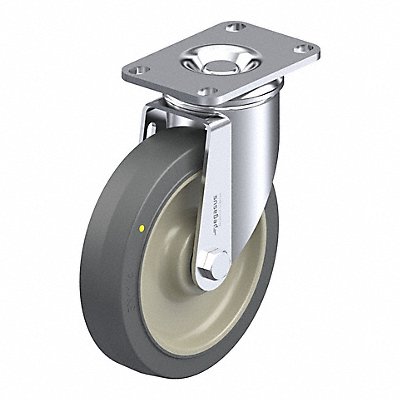 GRAINGER P12SPRP050B12EL Plate Caster Swivel Rubber 6 3/16 H