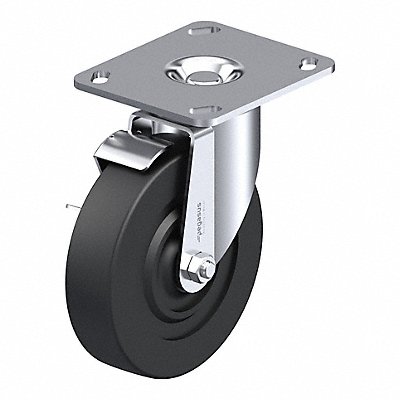 GRAINGER P12SR050BP3WB Plate Caster Swivel Rubber 6 3/16 H