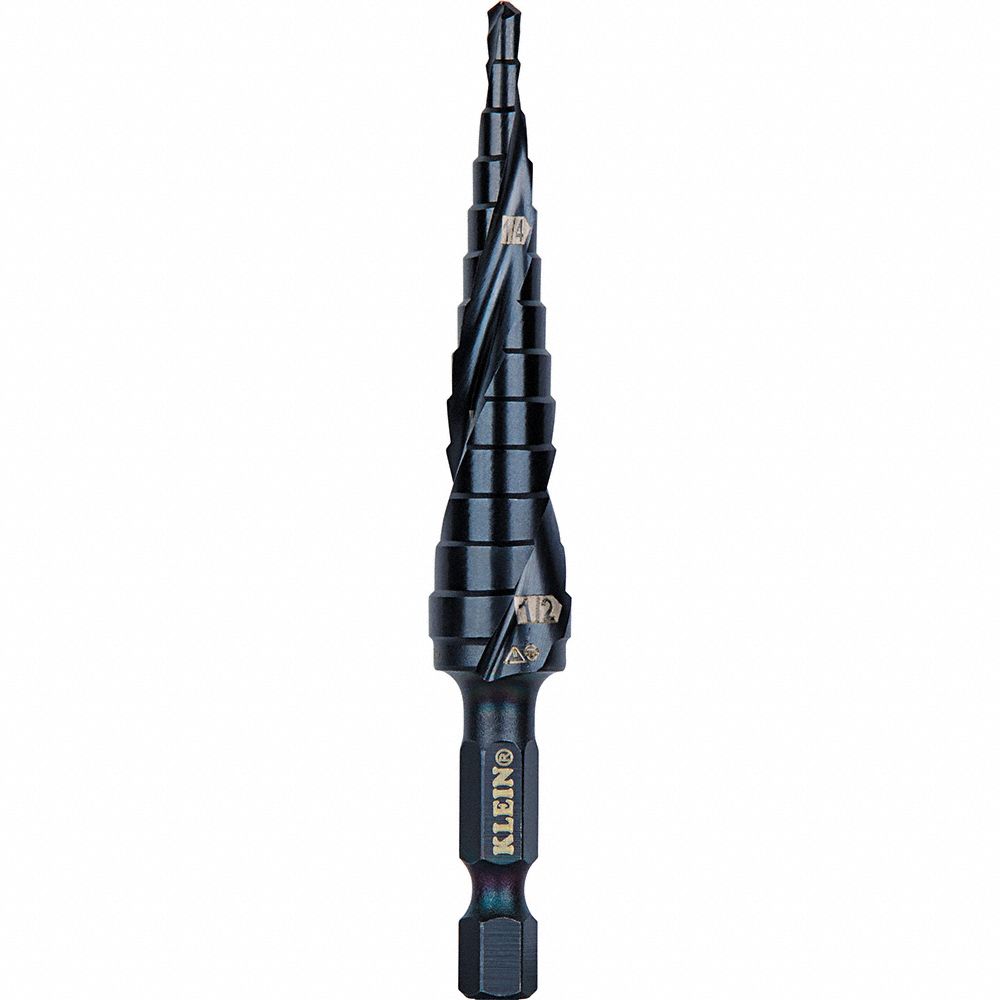 KLEIN TOOLS QRST01 Step Drill Bit Flute 1/8 to 1/2-Inch