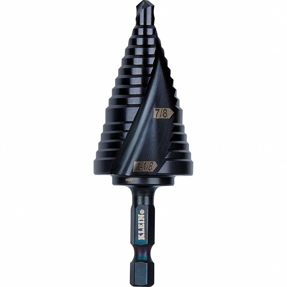 KLEIN TOOLS QRST11 Step Drill Bit Flute 7/8 to 1-1/8-Inch