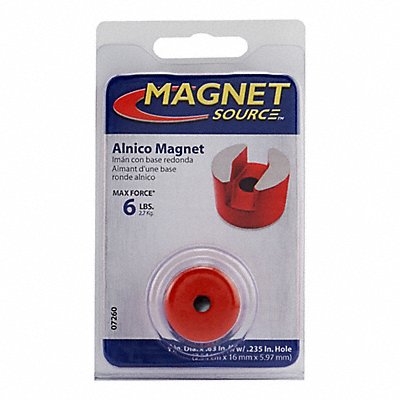 GRAINGER 6XY67 Button Magnet Alnico 5 6.5 lb Pull