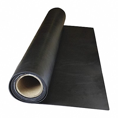 GRAINGER 4040116x4810 Rubber Roll Black 10 ft L