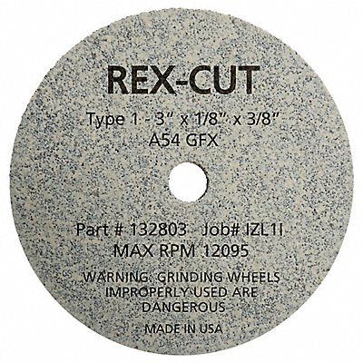 REX CUT 132803 Cut Off Wheel 3 x1/8 x3/8 12095rpm