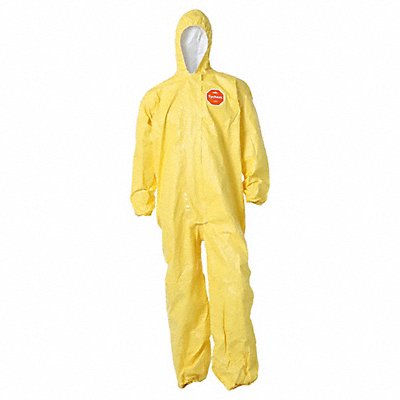 DUPONT QC127SYLXL001200 D2253 Hooded Coveralls XL Yellow Tychem 2000 PK12