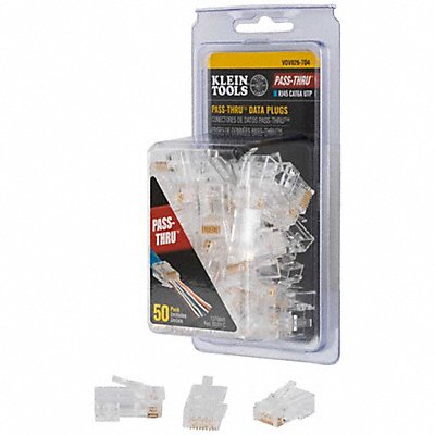KLEIN TOOLS VDV826704 CAT6A Pass-Thru Plug UTP PK50