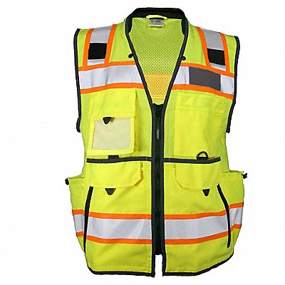 KISHIGO 18232X High-Visibility Vest Black/Lime Men s 2X