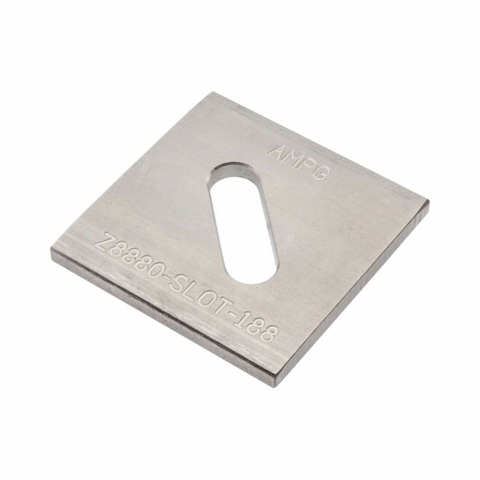 GRAINGER Z8880SLOTSS Square Washer NGrd SS 1/2 in 3x0.265in 1PK