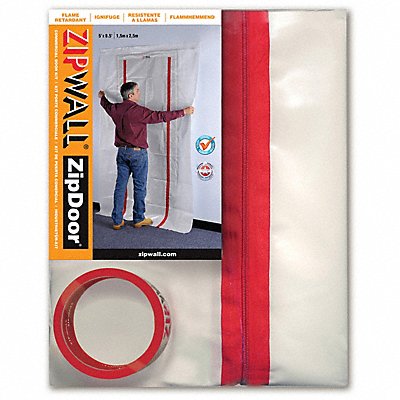 ZIPWALL ZDC Dust Barrier Door Clear 5 ft x 8-1/2 ft