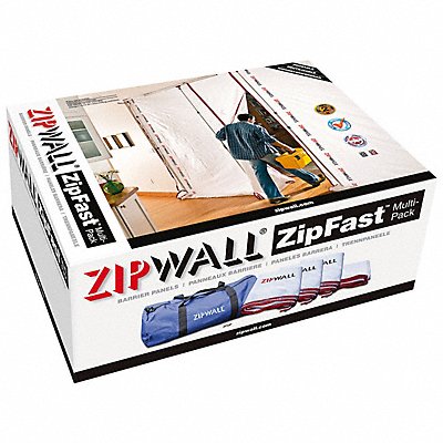 ZIPWALL ZFMP Barrier Panels Kit 5ftLx12ftH White