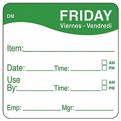 DAYMARK 1100535 D5397 Day Label Green PK250