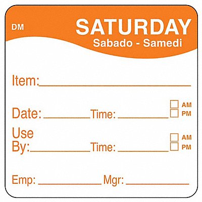 DAYMARK 1100536 D5397 Day Label Orange PK250