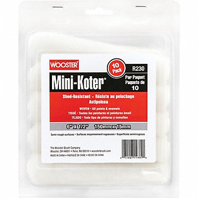WOOSTER R1306 Mini Paint Roller Cover Semi-Rough PK10