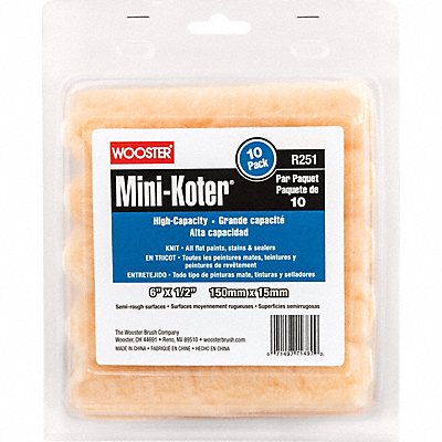 WOOSTER R1516 Paint Roller Cover 1/4 Dia Core PK10