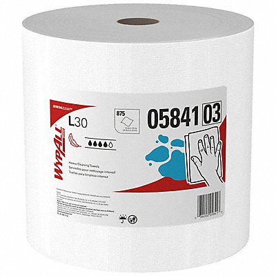 KIMBERLY-CLARK PROFESSIONAL 5841 Dry Wipe Roll 12-1/4 x 12-1/2 White