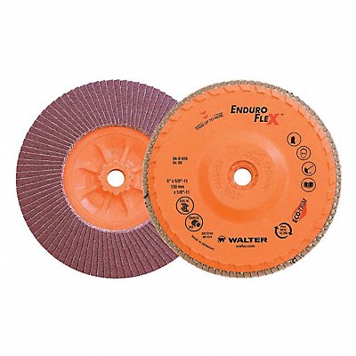 WALTER SURFACE TECHNOLOGIES 06B608 Flap Disc Coated 6 dia 10 200 RPM