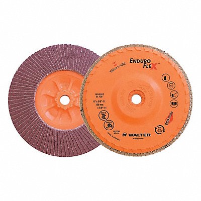 WALTER SURFACE TECHNOLOGIES 06B612 Flap Disc Coated 6 dia 10 200 RPM