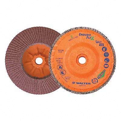WALTER SURFACE TECHNOLOGIES 06F508 Flap Disc Coated 5 dia 12 200 RPM