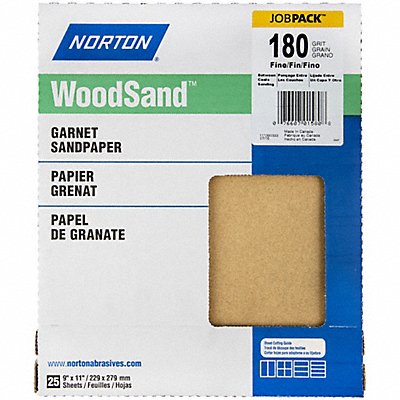 NORTON 7660701580 Sandpaper Sheet Grit 180 11 L 9 W
