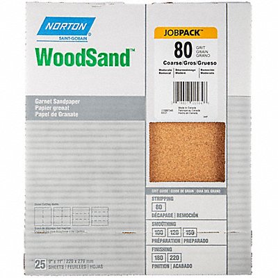 NORTON 7660701584 Sandpaper Sheet Grit 80 11 L 9 W