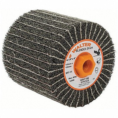 WALTER SURFACE TECHNOLOGIES 07K342 Finishing Drum Silicon Carbide 4 1/4 dia