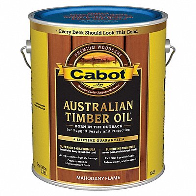 CABOT 1400020000000 Stain Mahogany Flame Toned Flat 1 gal.
