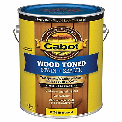 CABOT 1400020000000 Exterior Stain Heartwood Toned Flat 1gal