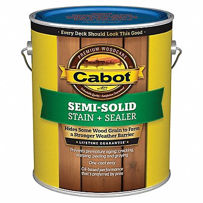 CABOT 1400020000000 Stain Driftwood Gry SemSolid Flat 1 gal.