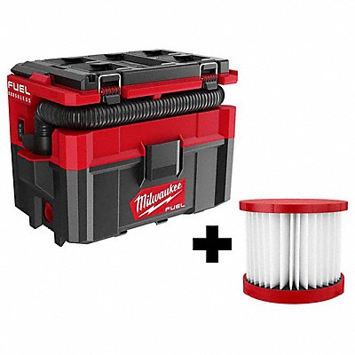 MILWAUKEE 9702049901900 M18 2.5 Gallon Wet/Dry Vac + HEPA Filter