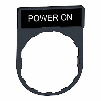 SCHNEIDER ELECTRIC ZBY2326 Legnd Plate PowerOn Wht/Blk/Red Rectangle