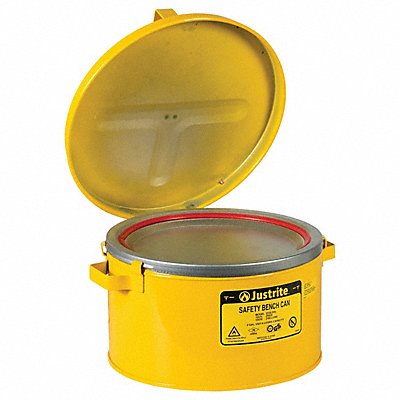 JUSTRITE 10578 Bench Can Steel 11-1/2 dia 2 gal Cap.