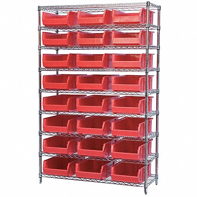 AKRO-MILS AWS184830280R D5362 Bin Shelving 18inx74inx48in Red
