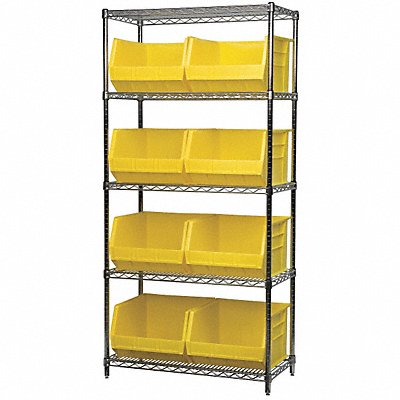AKRO-MILS AWS183630270Y D5367 Bin Shelving 18inx74inx36in Yellow