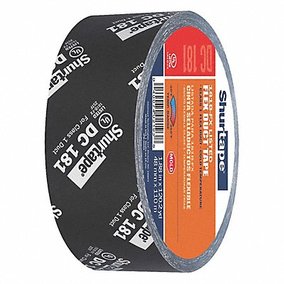 SHURTAPE DC181 Duct Tape Black 1 7/8in x 120 yd 2.7 mil