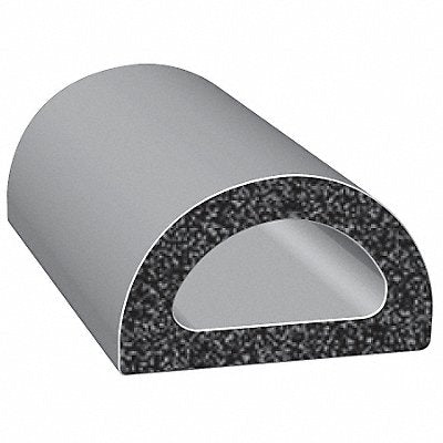 TRIM LOK INC X135HT100 Rubber Seal D-Section 0.75 In W 100 Ft