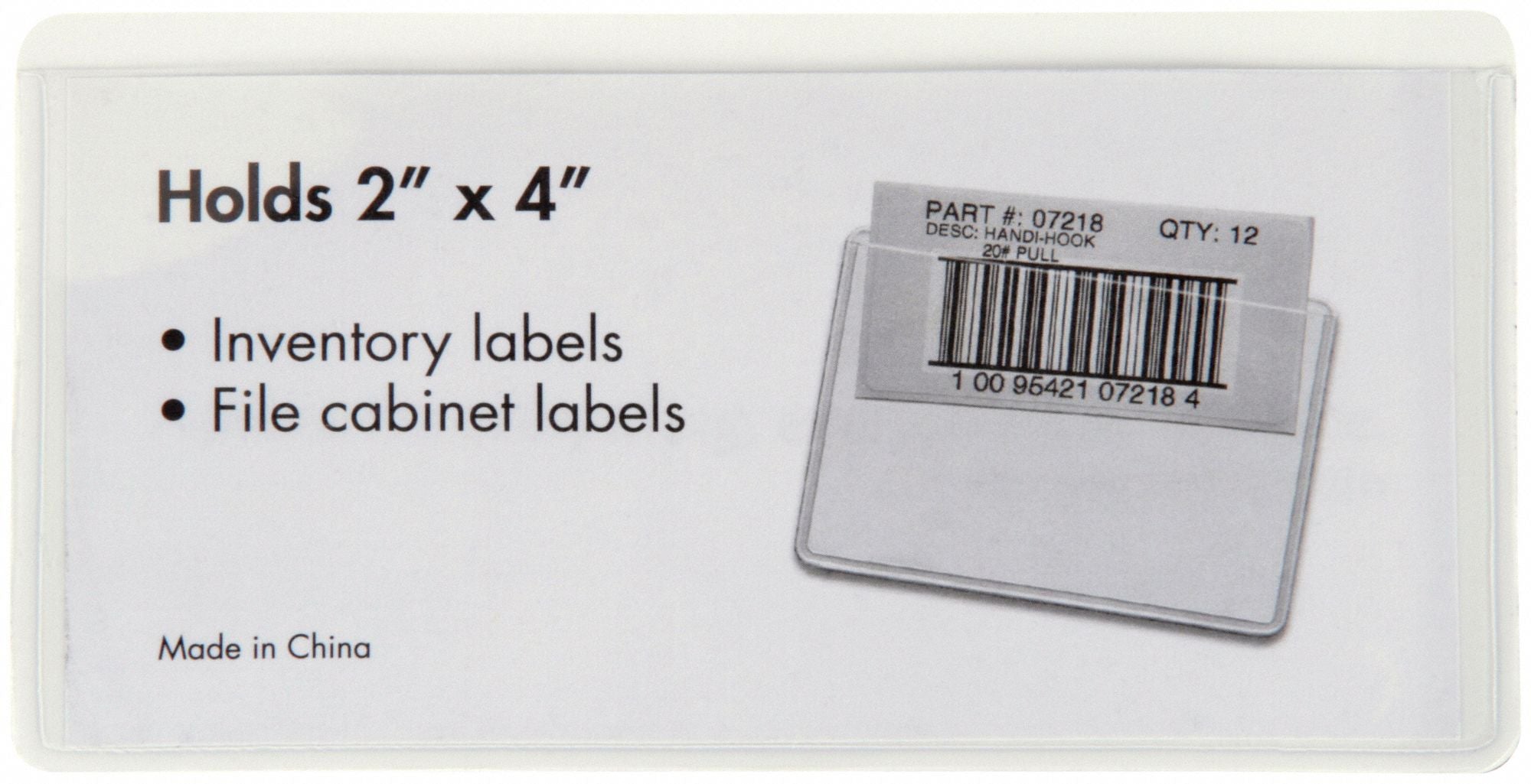 GRAINGER 10E823 Label Holder Clear Pocket PK100