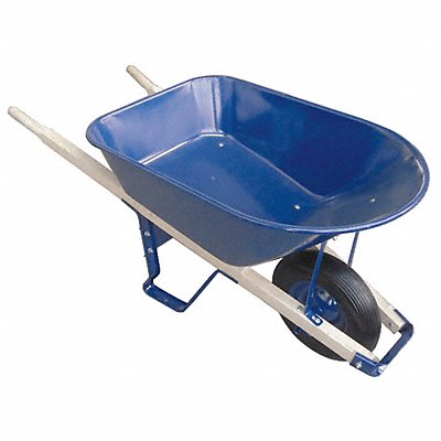 WESTWARD 10G167 Wheelbarrow Steel 6 cu ft Flat Free