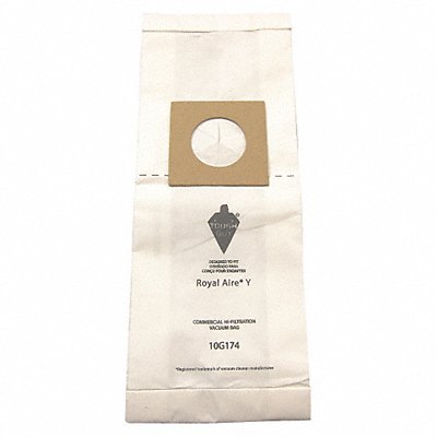 TOUGH GUY 10G174 Vacuum Bag Paper 2-Ply Reusable PK10