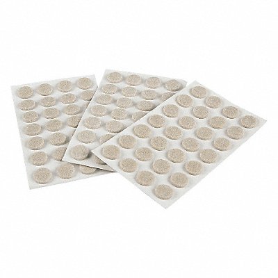 GRAINGER 10G210 Felt Pads Self-Stick Round 3/8 PK84