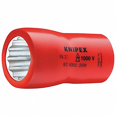 KNIPEX 9837716 Socket 3/8 in Dr 7/16 in 12 Pt.