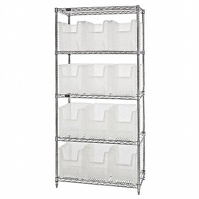 QUANTUM STORAGE SYSTEMS WR5600CL F1590 Bin Shelving 18inx74inx36in Clear