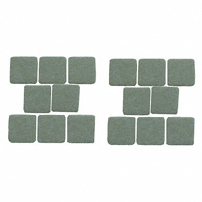 GRAINGER 10J994 Felt Pads Self-Stick Square 1 PK16