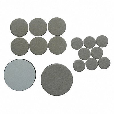 GRAINGER 10J999 Felt Pads Self-Stick Rd 1 1-1/2 2-1/2