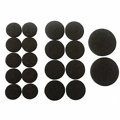 GRAINGER 10K001 Felt Pads SelfStick Round 3/4 1 1-1/2