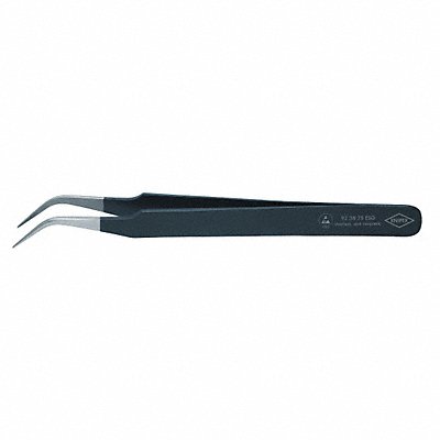 KNIPEX 923875ESD Precision Tweezers SS Curved 4 21/32 L